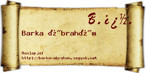 Barka Ábrahám névjegykártya